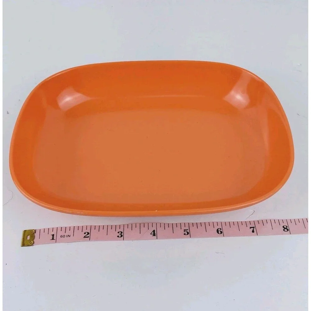 Dallas Ware Plate Rounded Rectangle Tray Melmac MCM Coral